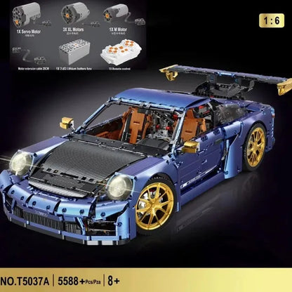 TiaGole MOC Motorized Building Block Set: RC Classic Super Sports Car T5037AP, Model T5037 APF