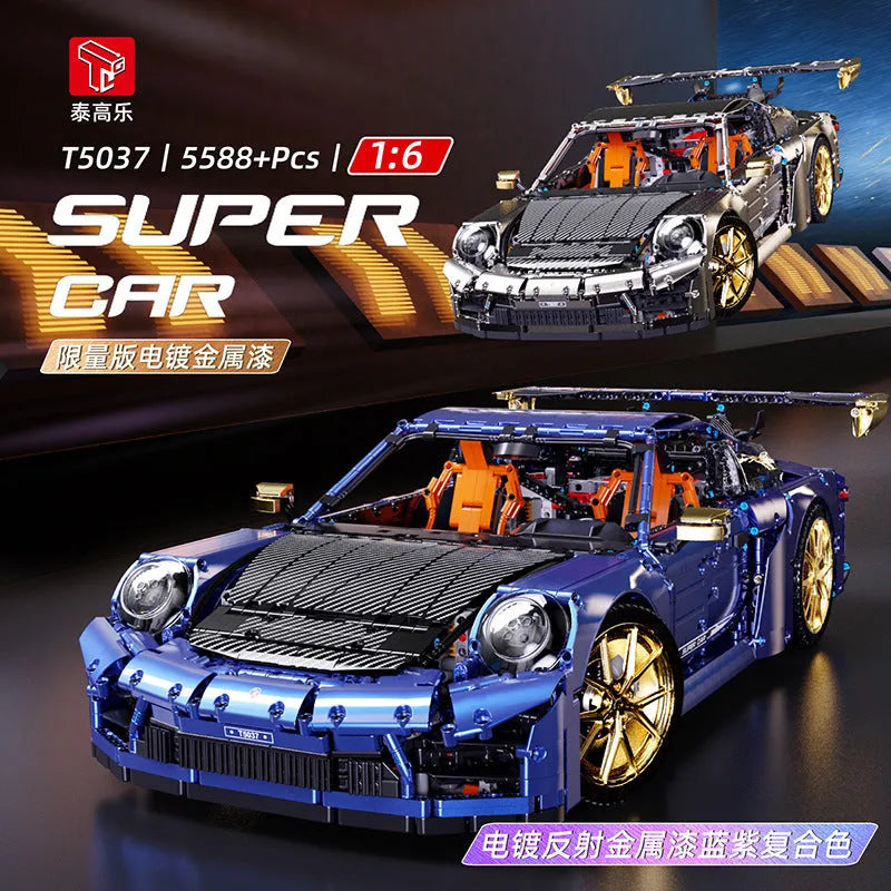 TiaGole MOC Motorized Building Block Set: RC Classic Super Sports Car T5037AP, Model T5037 APF