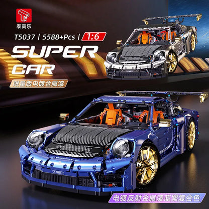 TiaGole MOC Motorized Building Block Set: RC Classic Super Sports Car T5037AP, Model T5037 APF