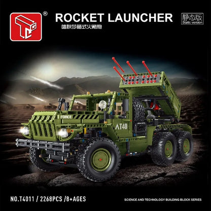 TiaGole MOC Motorized Building Block Set: RC Katyusha Rocket Launcher Car T4011, Model T4011PF