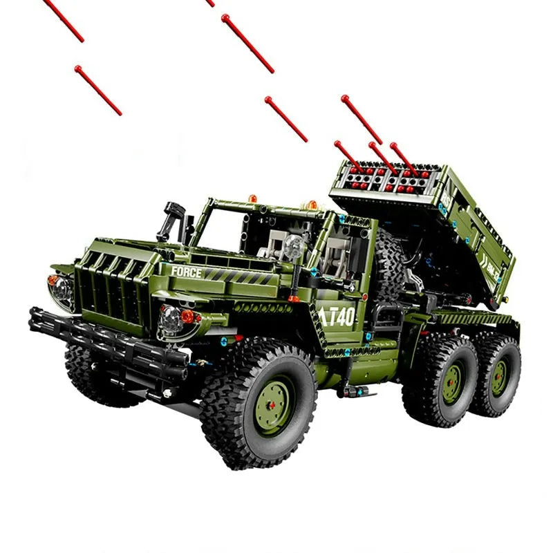TiaGole MOC Motorized Building Block Set: RC Katyusha Rocket Launcher Car T4011, Model T4011PF