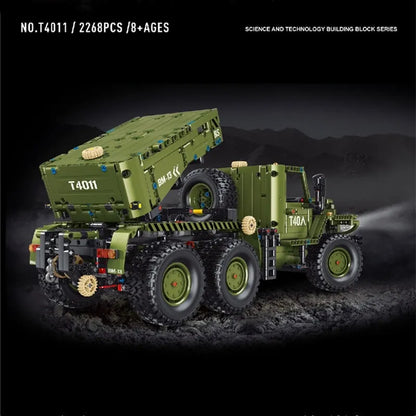 TiaGole MOC Motorized Building Block Set: RC Katyusha Rocket Launcher Car T4011, Model T4011PF