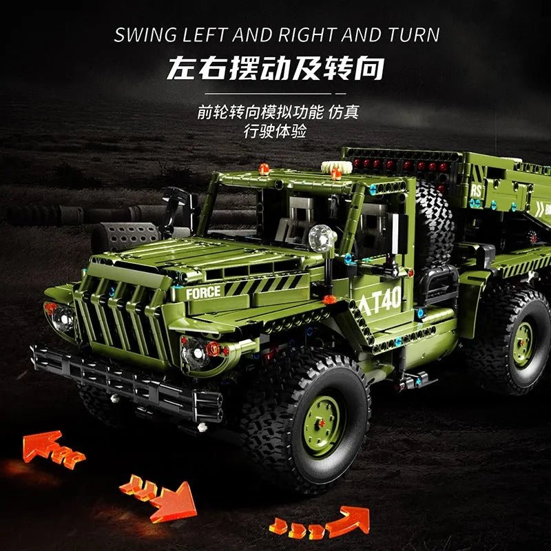 TiaGole MOC Motorized Building Block Set: RC Katyusha Rocket Launcher Car T4011, Model T4011PF