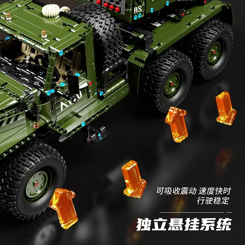 TiaGole MOC Motorized Building Block Set: RC Katyusha Rocket Launcher Car T4011, Model T4011PF