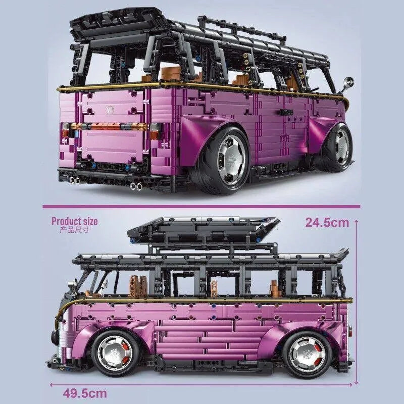 TiaGole MOC Building Block Set: RC Motorized Camper Bus Van T5022B, Model T5022BPF