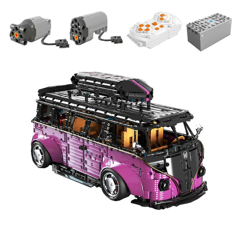 TiaGole MOC Building Block Set: RC Motorized Camper Bus Van T5022B, Model T5022BPF