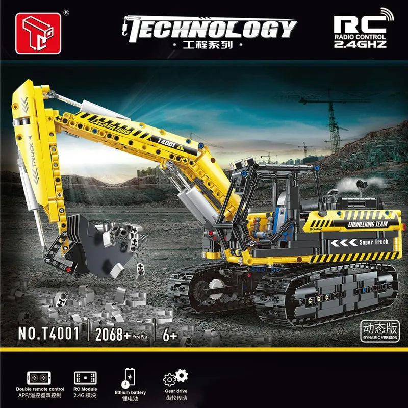 TiaGole MOC Building Block Set: RC Motorized Excavator Truck T4001