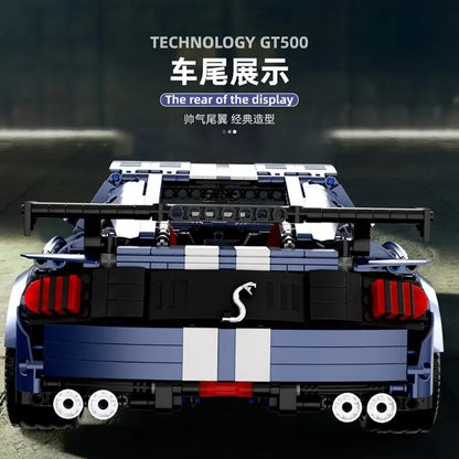 TiaGole MOC Motorized Building Block Set: Shelby GT500 Classic Racing Car T5017A