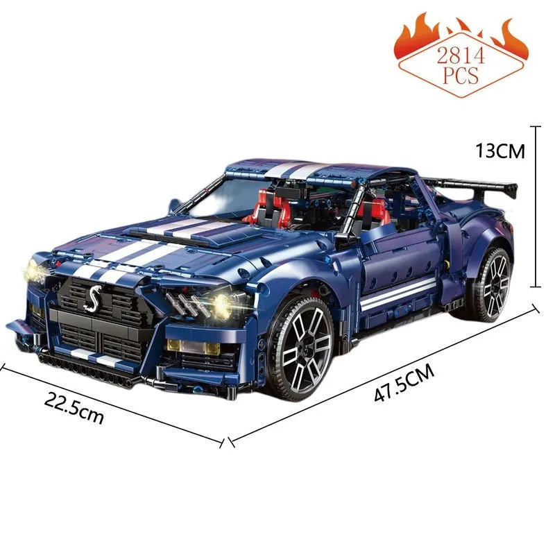 TiaGole MOC Motorized Building Block Set: Shelby GT500 Classic Racing Car T5017A