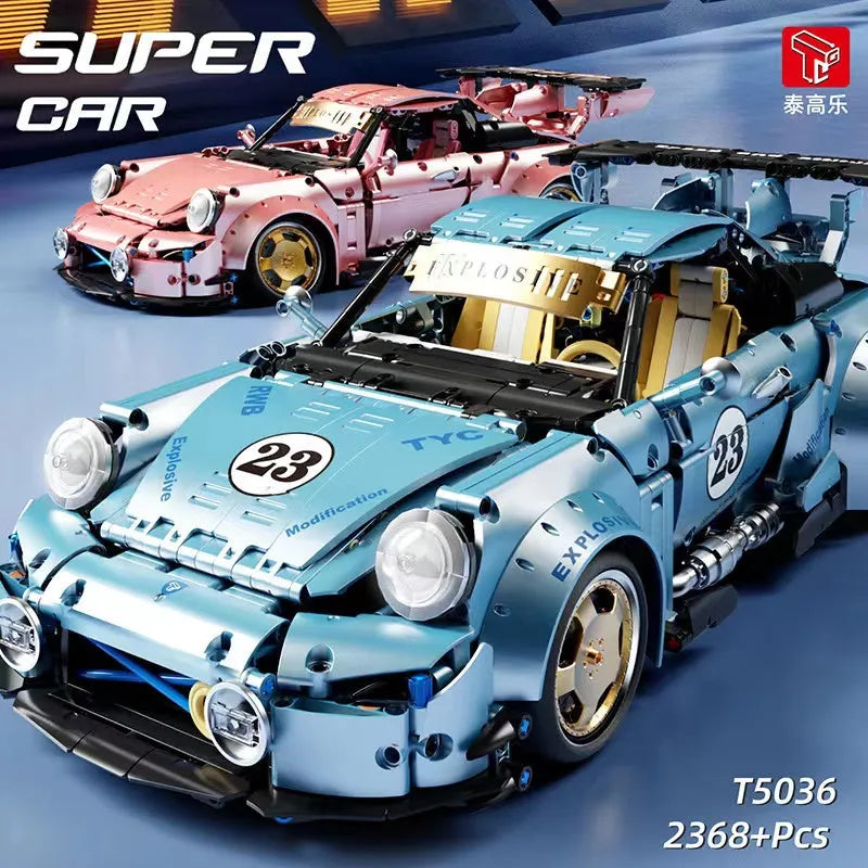 TiaGole MOC Motorized Building Block Set: Supercar Porsche 911 RWB T5036B