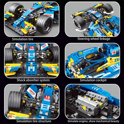 TiaGole MOC Motorized Building Block Set: T2019 F1 Alternate Super Racing Car