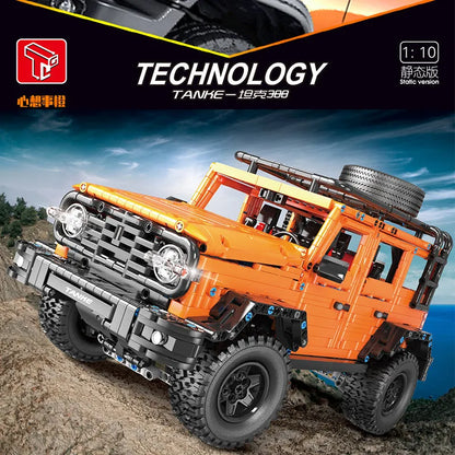 TiaGole MOC Motorized Building Block Set: T5015 Off-Road SUV AWD Tank 300 Car