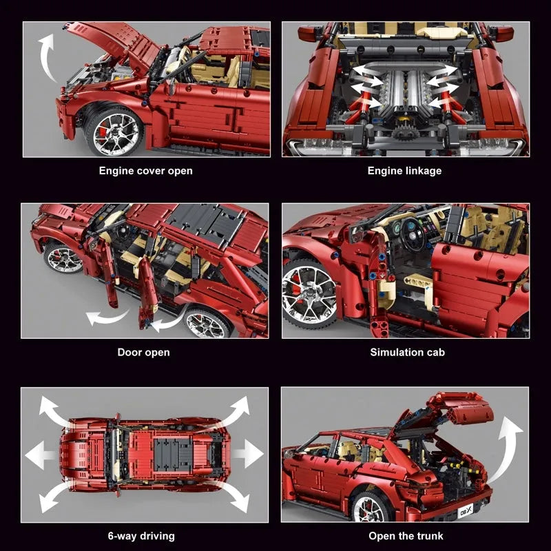 TiaGole MOC Motorized Building Block Set: T5024B Aston Martin DBX Racing Car