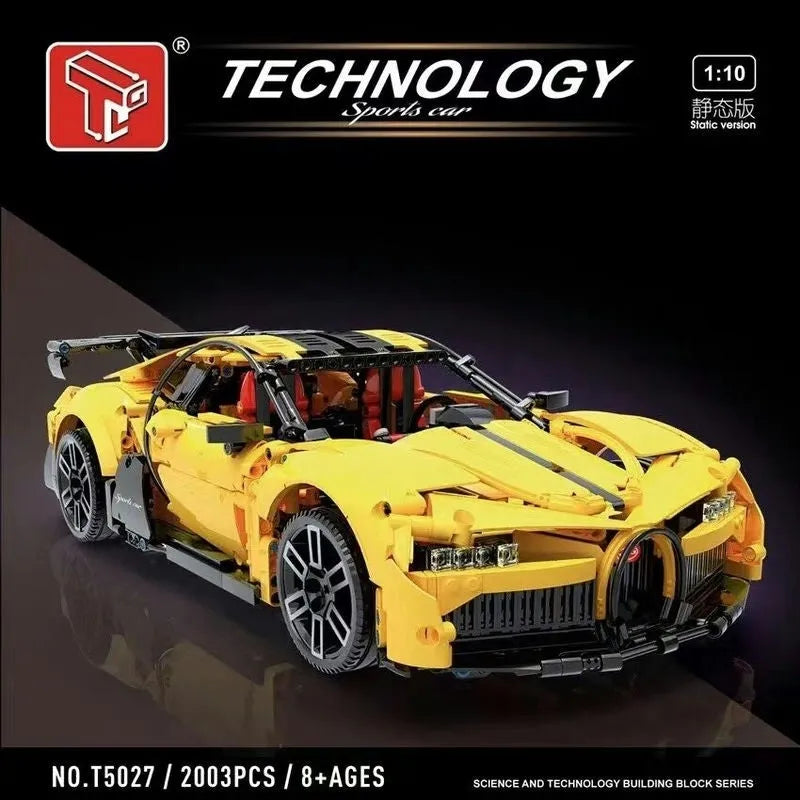 TiaGole MOC Motorized Building Block Set: T5027B Supercar Hyper Racing Car