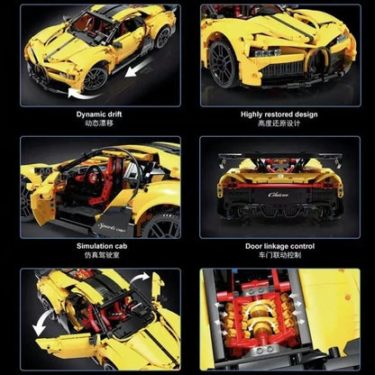 TiaGole MOC Motorized Building Block Set: T5027B Supercar Hyper Racing Car