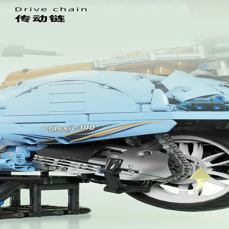 TiaGole MOC Building Block Set: Vespa Classic 300 Motorcycle T4025A