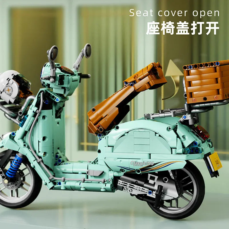 TiaGole MOC Building Block Set: Vespa Classic 300 Motorcycle T4025A