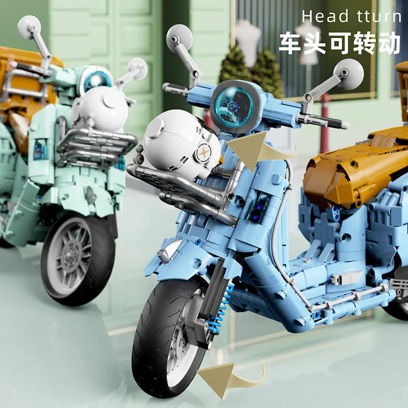 TiaGole MOC Building Block Set: Vespa Classic 300 Motorcycle T4025A