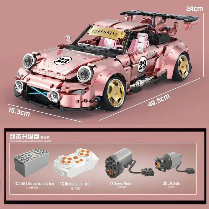 TiaGole Building Block Set: Motorized RC Porsche 911 RWB Supercar T5036A, Model T5036APF