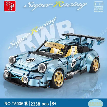 TiaGole Building Block Set: T5036B RC Motorized Porsche 911 RWB Supercar, Model T5036BPF
