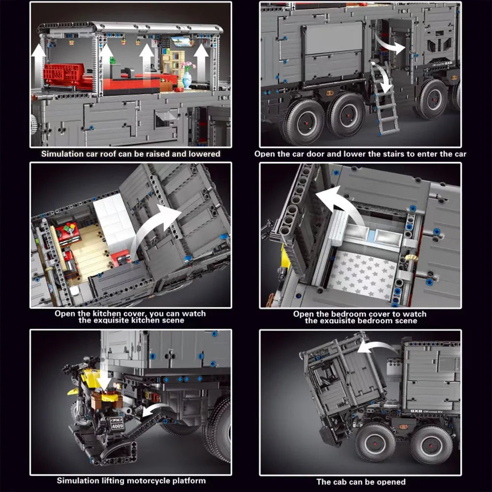 TiaGole MOC Motorized Building Block Set: RV Off-Road Heavy Truck T4009