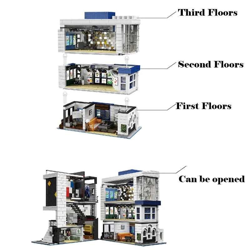 UG MOC Building Block Set: Street Art Gallery Showcase LED, Model UG10201