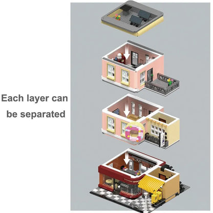 UG MOC Building Block Set: Street Expert Bakery Shop 10180