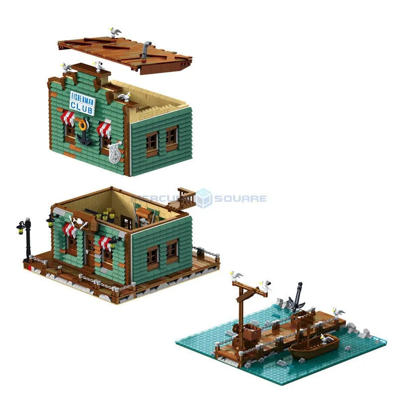 UG MOC Building Block Set: Street Expert Fisherman Club House 30107