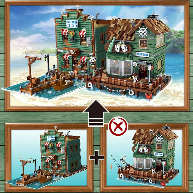 UG MOC Building Block Set: Street Expert Fisherman Club House 30107