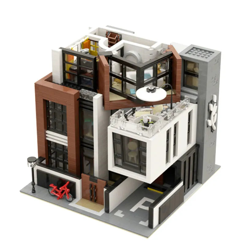 UG MOC Building Block Set: Street Expert Modern Brown Villa 10204