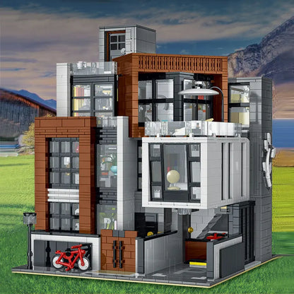 UG MOC Building Block Set: Street Expert Modern Brown Villa 10204