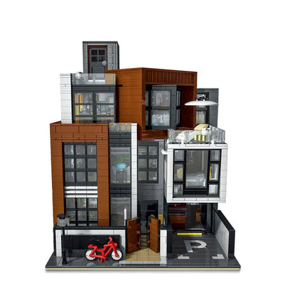 UG MOC Building Block Set: Street Expert Modern Brown Villa 10204