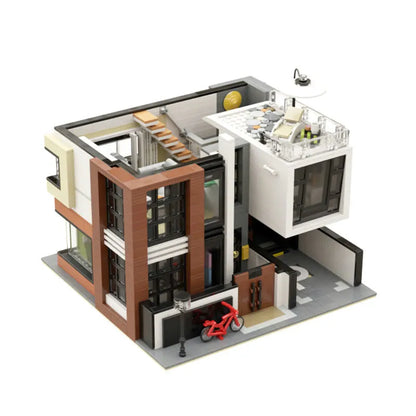 UG MOC Building Block Set: Street Expert Modern Brown Villa 10204