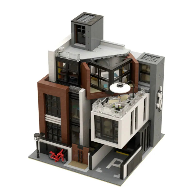 UG MOC Building Block Set: Street Expert Modern Brown Villa 10204