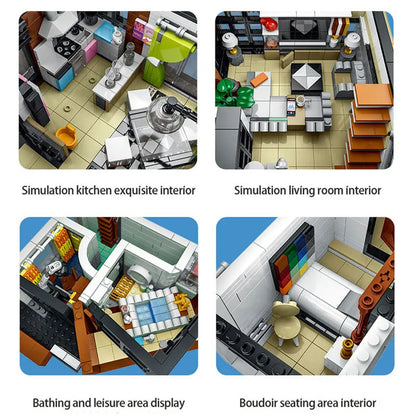 UG MOC Building Block Set: Street Expert Modern Brown Villa 10204