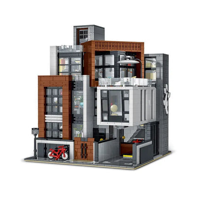 UG MOC Building Block Set: Street Expert Modern Brown Villa 10204