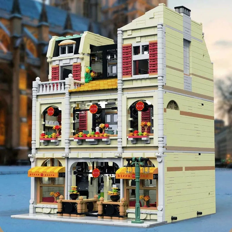 UG MOC Building Block Set: Street Expert City Pizza House 10202
