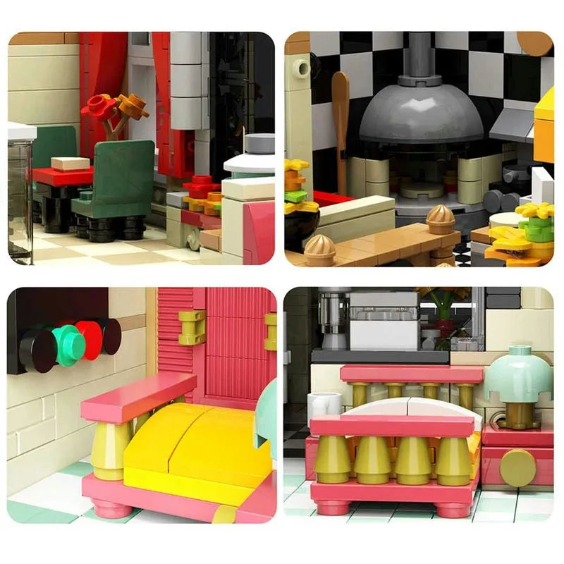UG MOC Building Block Set: Street Expert City Pizza House 10202