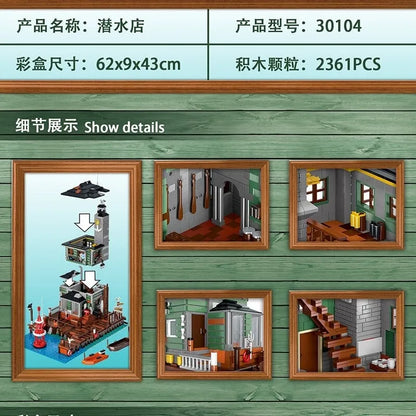 UG MOC Building Block Set: Street Expert The City Diving Shop 30104