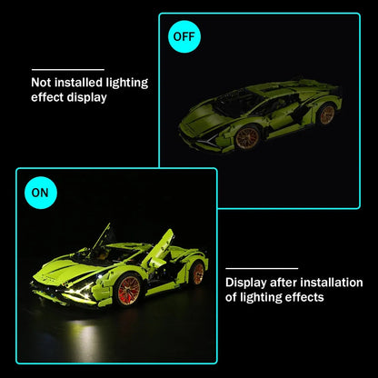 Vonado LED Light Kit for 42115 Lamborghini Sian FKP 37 (Lights Only), Model L42115