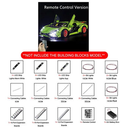Vonado LED Light Kit for 42115 Lamborghini Sian FKP 37 (Lights Only), Model L42115