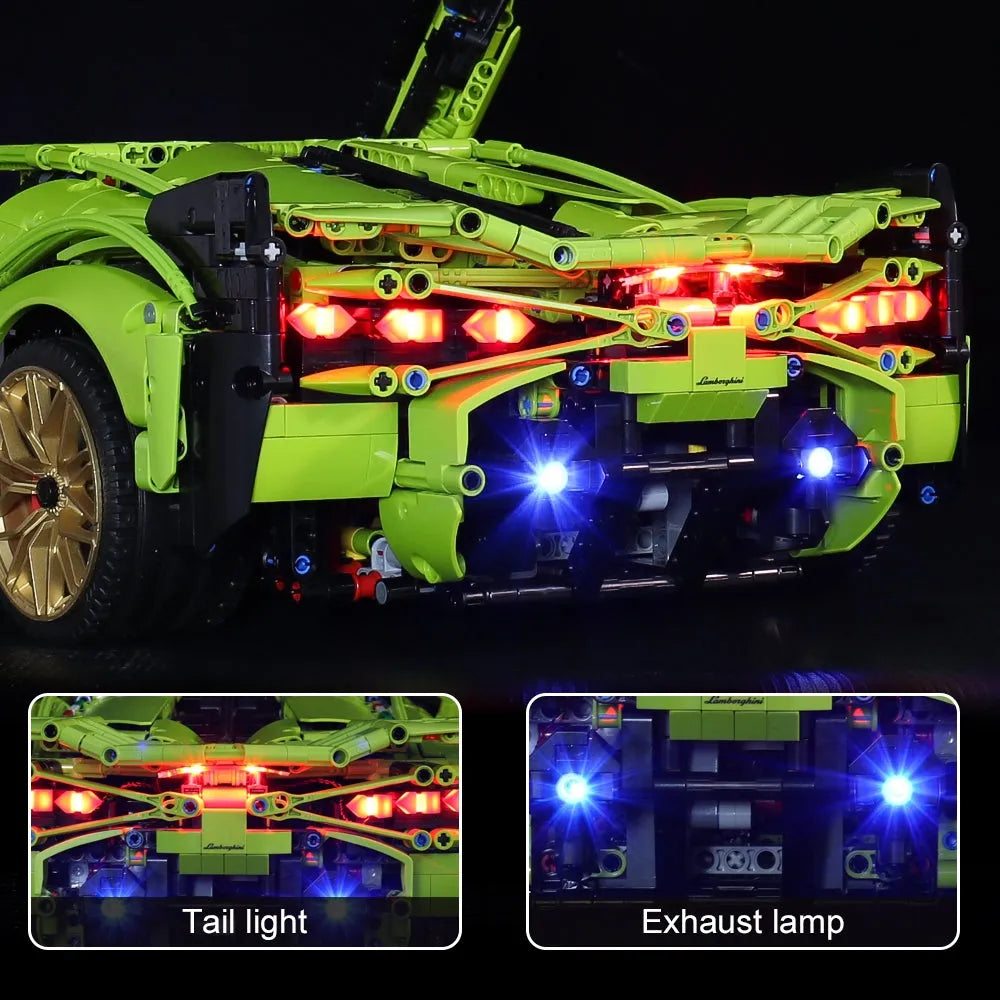Vonado LED Light Kit for 42115 Lamborghini Sian FKP 37 (Lights Only), Model L42115