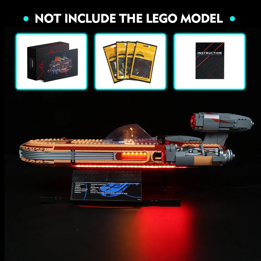 Vonado LED Light Kit for Star Wars 75341 Landspeeder (Lights Only), Model L75341