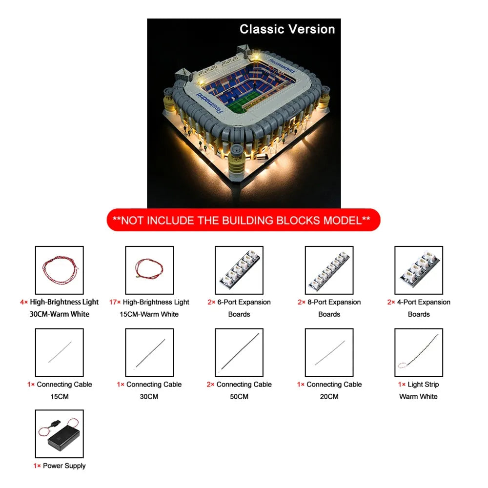 Vonado LED Light Kit for 10299 Real Madrid Santiago Bernabeu (Lights Only), Model L10299