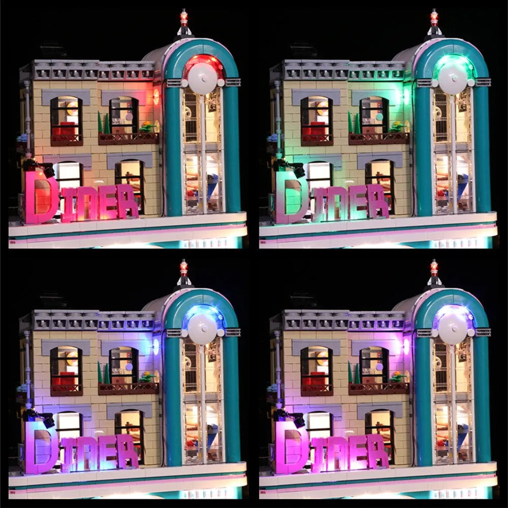 Vonado LED Light Kit for 10260 Downtown Diner (Lights Only), Model L10260