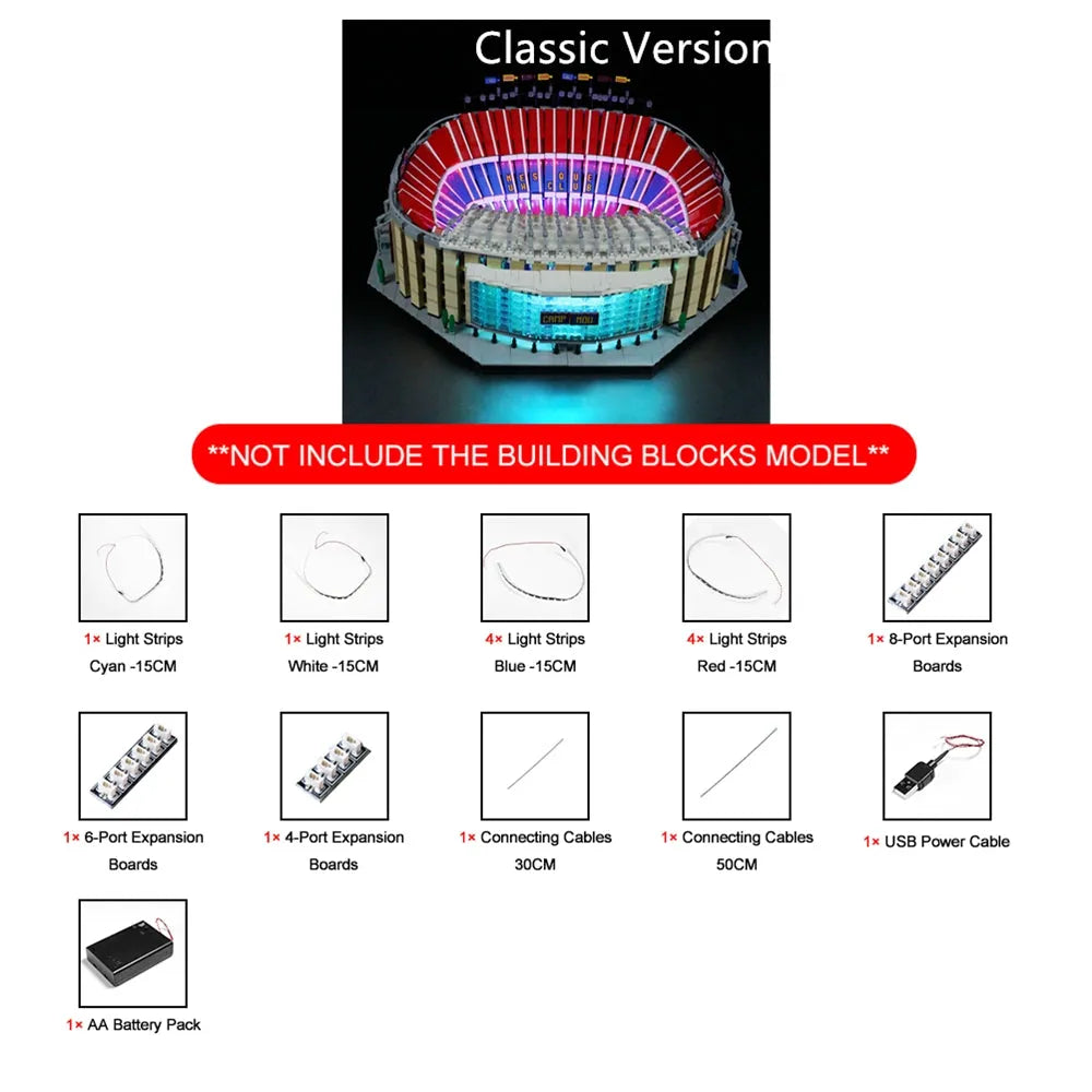 Vonado LED Light Kit for 10284 Camp Nou FC Barcelona (Lights Only), Model L10284
