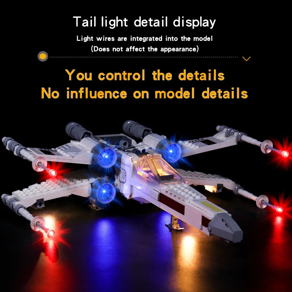 Vonado LED Light Kit for Star Wars 75301 Luke Skywalker X-Wing Fighter (Lights Only), Model L75301