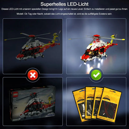 Vonado LED Light Kit for 42145 The Rescue Helicopter (Lights Only), Model L42145