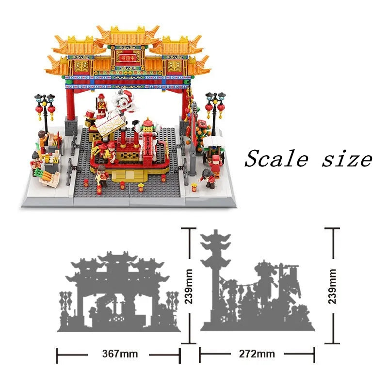 Wange Building Block Set: Famous China Town Street View, Model 5234