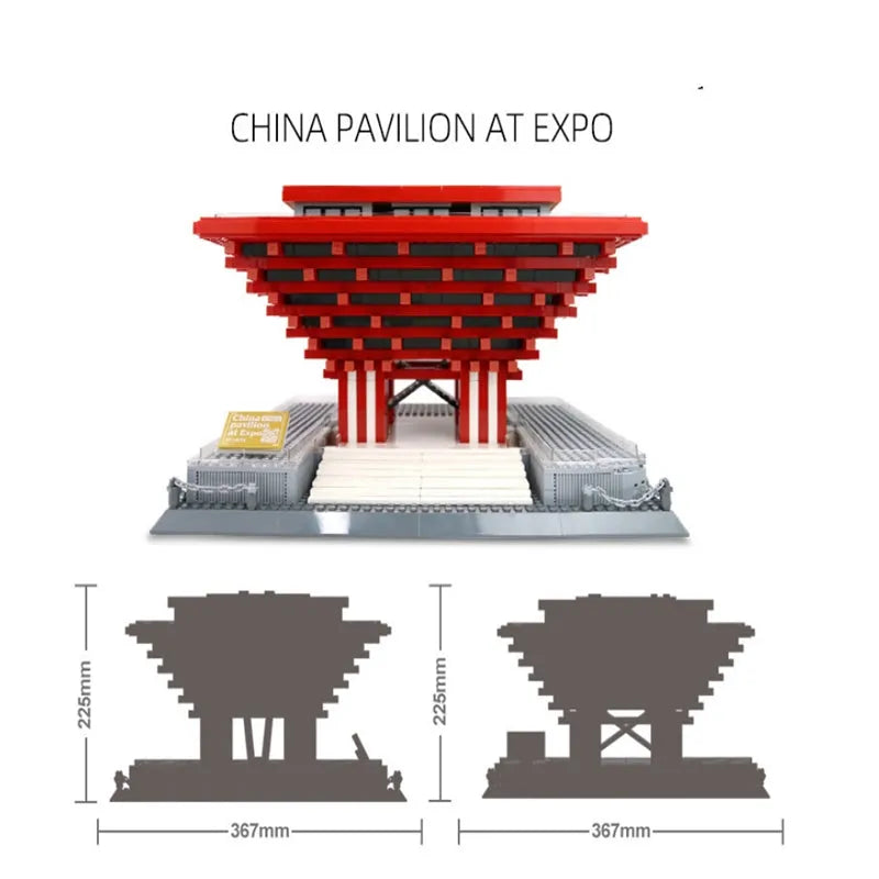 Wange Building Block Set: Famous China Pavilion At Expo 7210